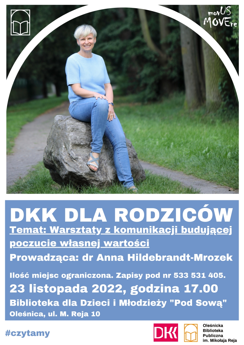 Plakat promujący listopadowe spotkanie w ramach DKK dla Rodziców