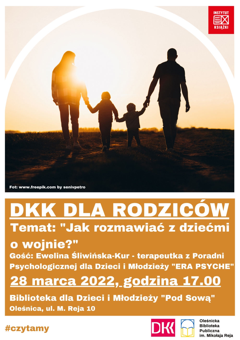Plakat promujący spotkanie w ramach DKK dla Rodziców