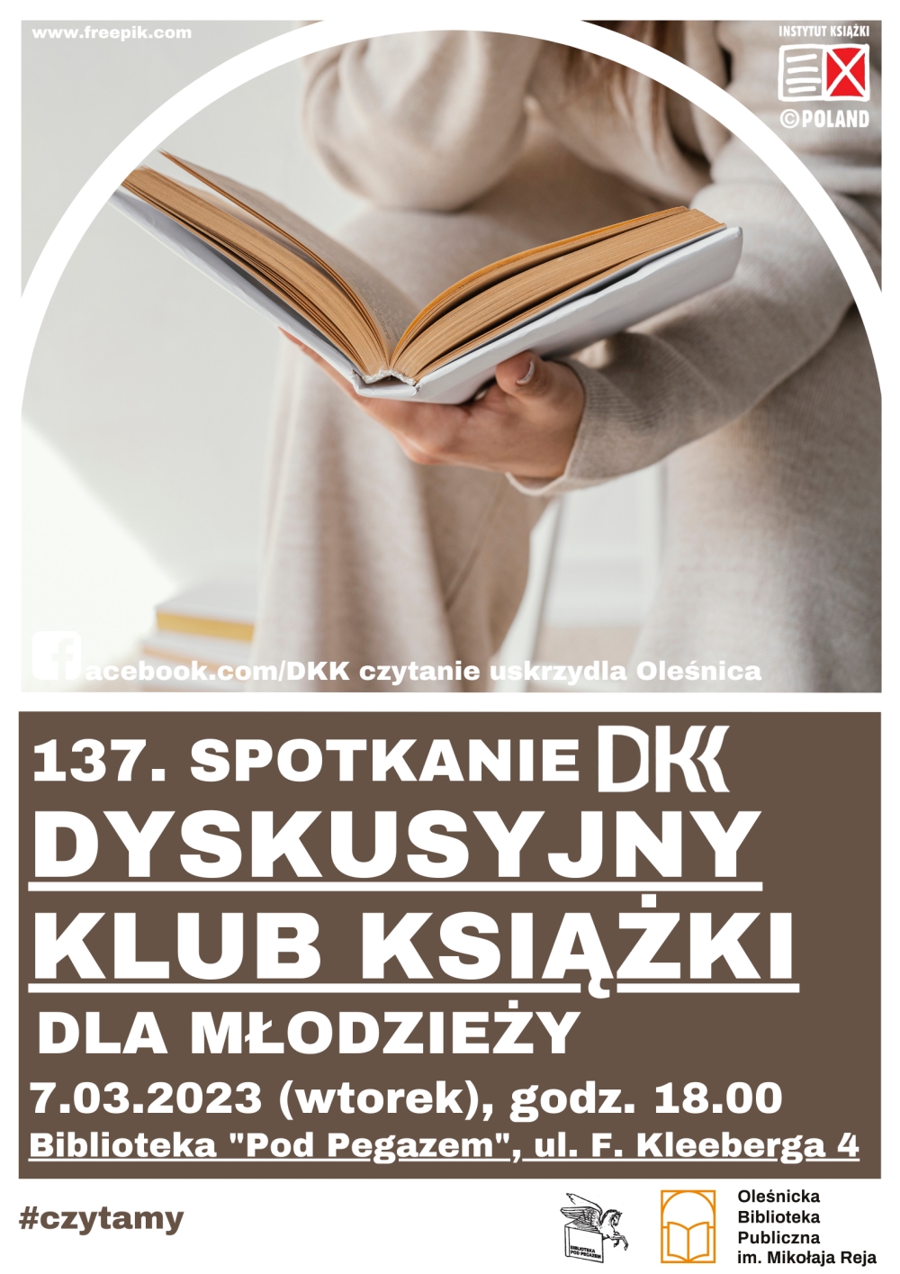 Plakat promujący 137 spotkanie w ramach DKK dla młodzieży