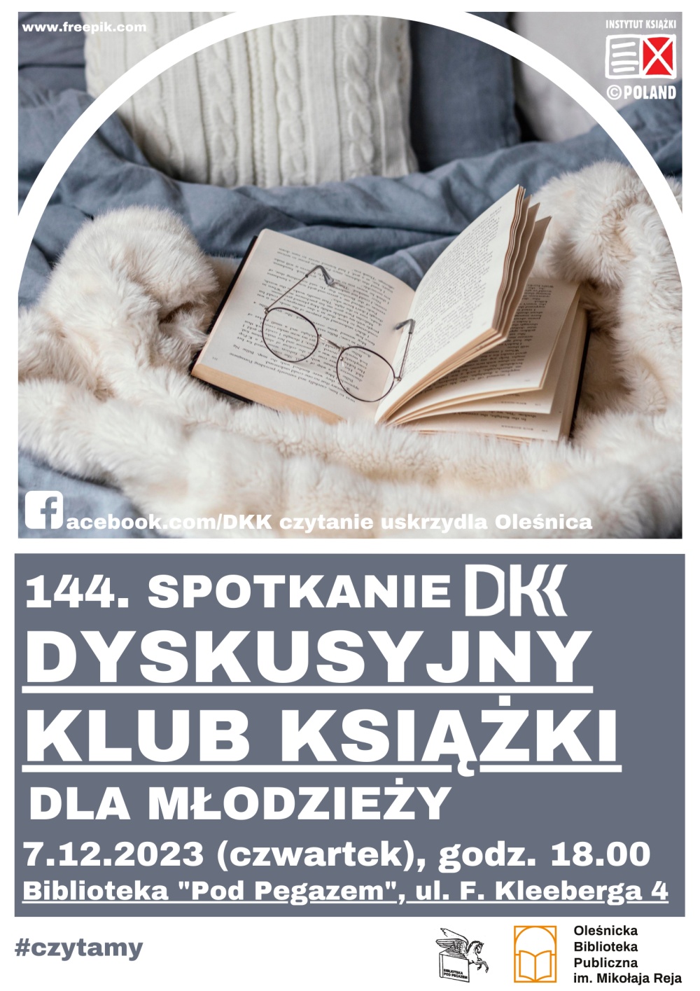 Plakat promujący spotkanie w ramach DKK dla młodzieży