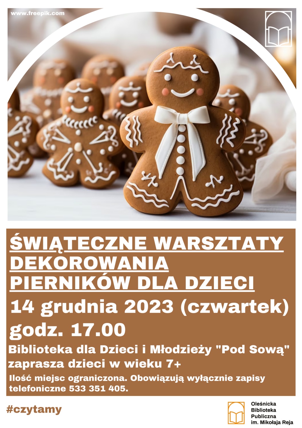 Plaakt promujący warsztaty dekorowania pierników dla dzieci Plaakt promujący warsztaty dekorowania pierników dla dzieci