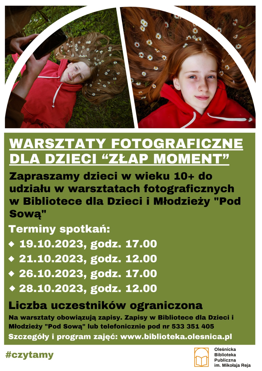 Plakat promujący warsztaty fotograficzne dla dzieci