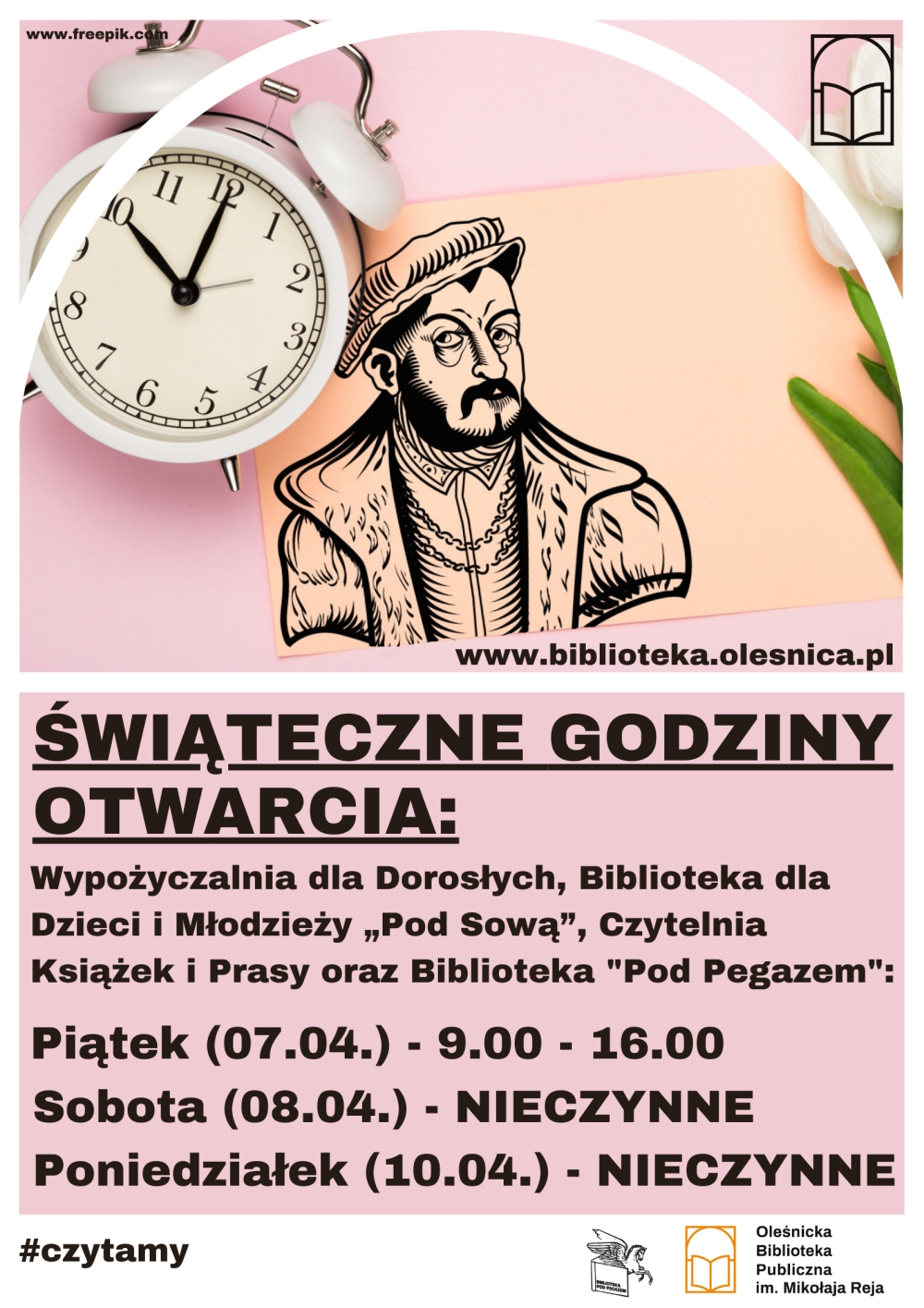 Święteczne godziny pracy biblioteki 