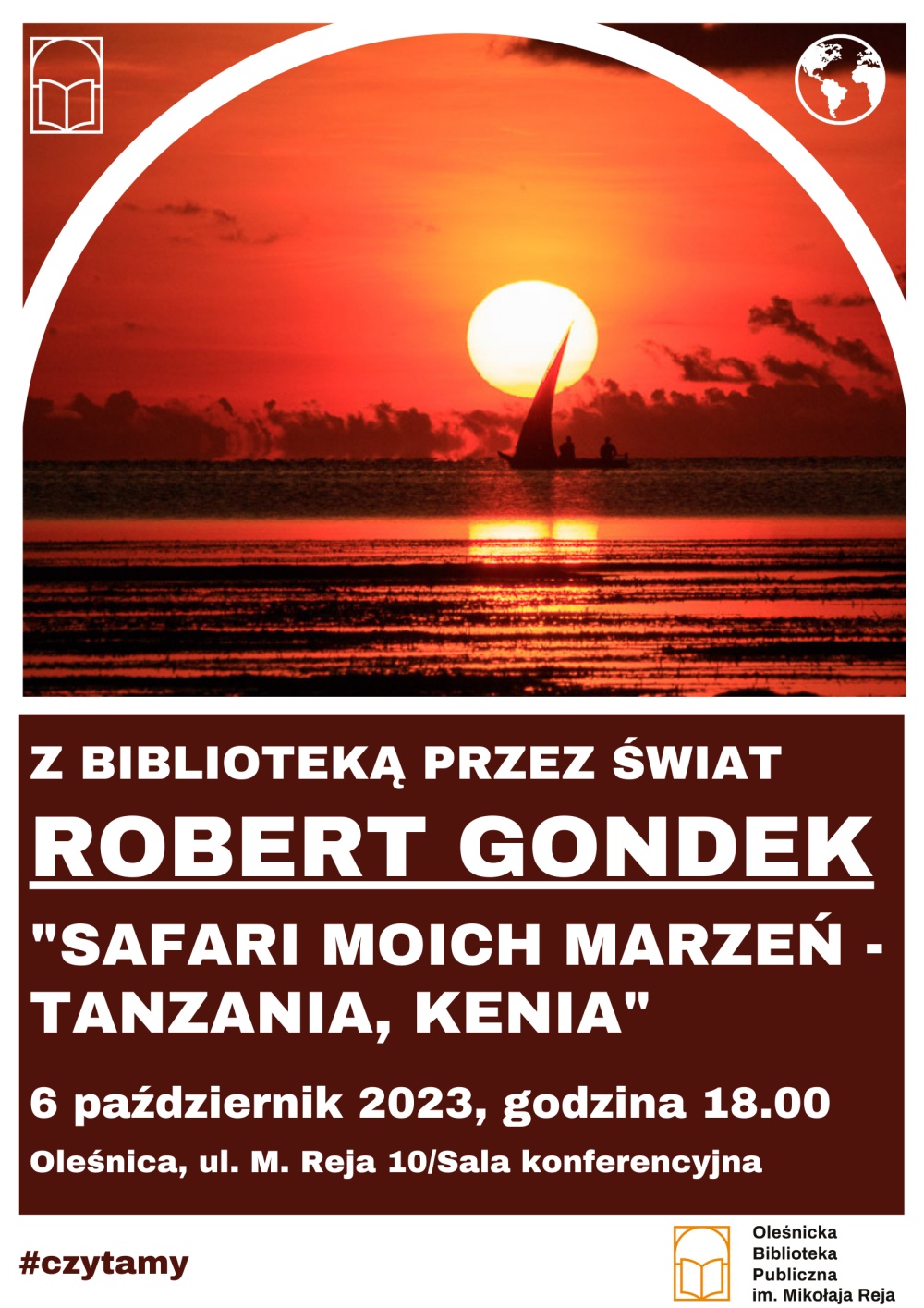 Plakat promujący spotkanie z Robertem Gondkiem