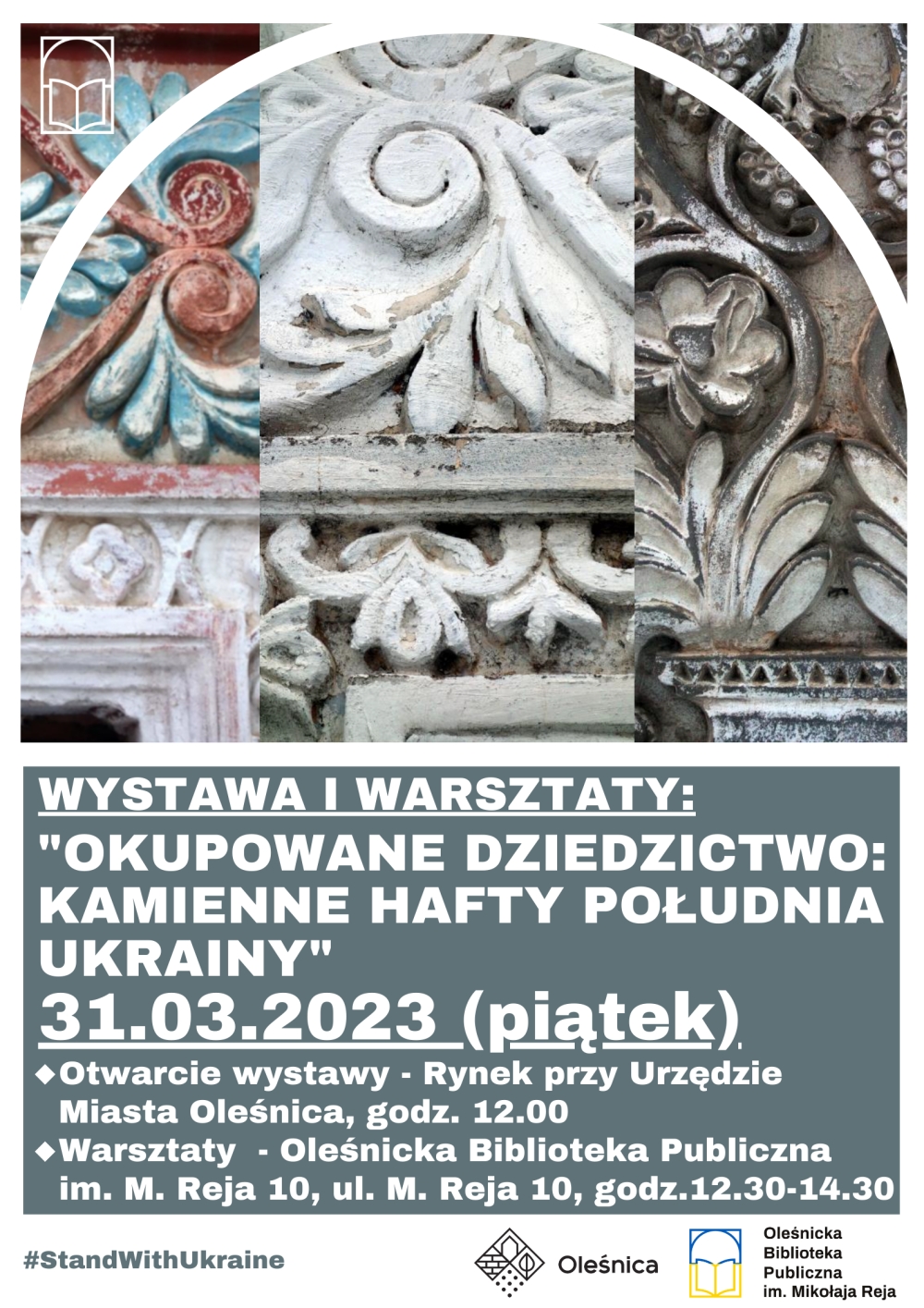 Plakat promujący wystawę i warsztaty Plakat promujący wystawę i warsztaty