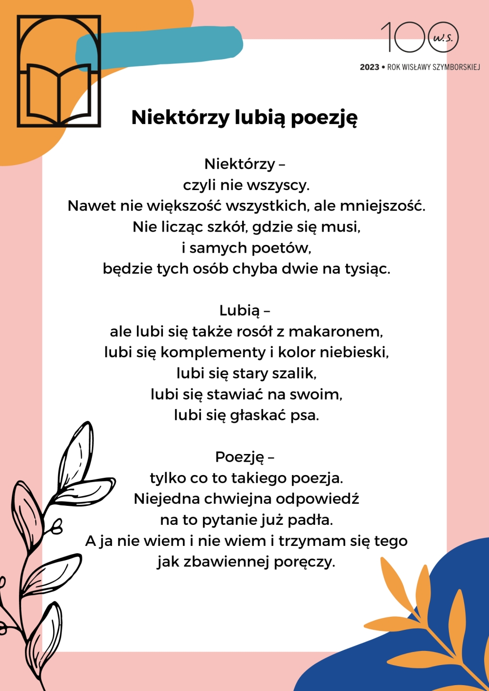 Wiersz Wisławy Szymborskiej 