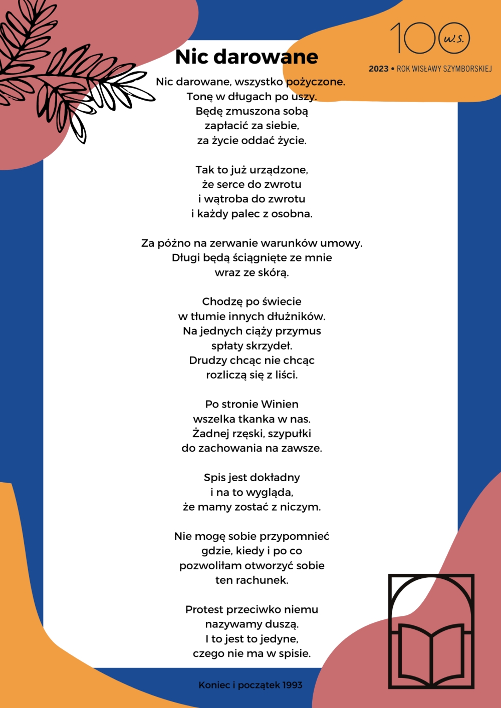 Wiersz Wisławy Szymborskiej 