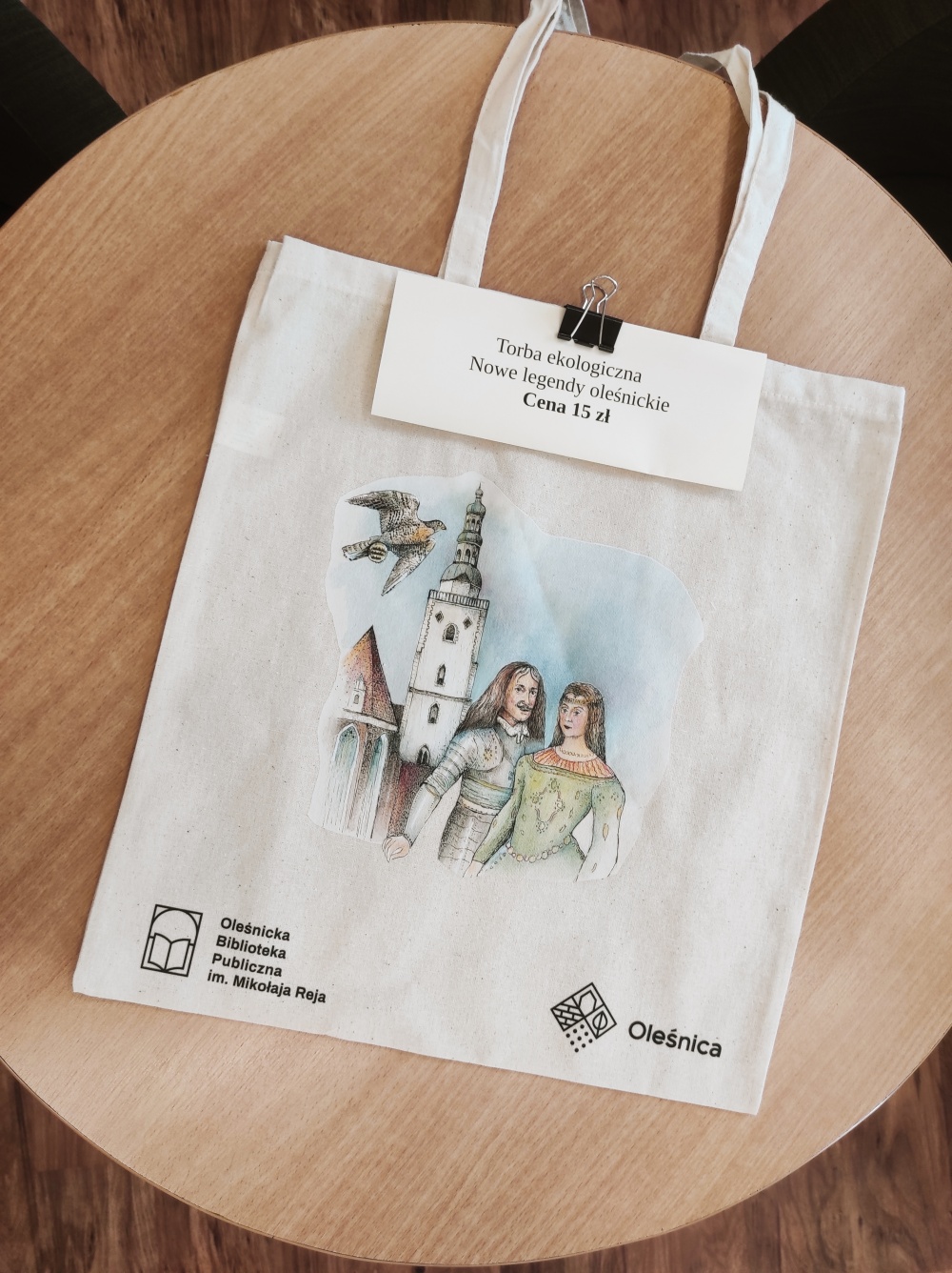 Biblioteczna torba bawełniana z ilustracją z 