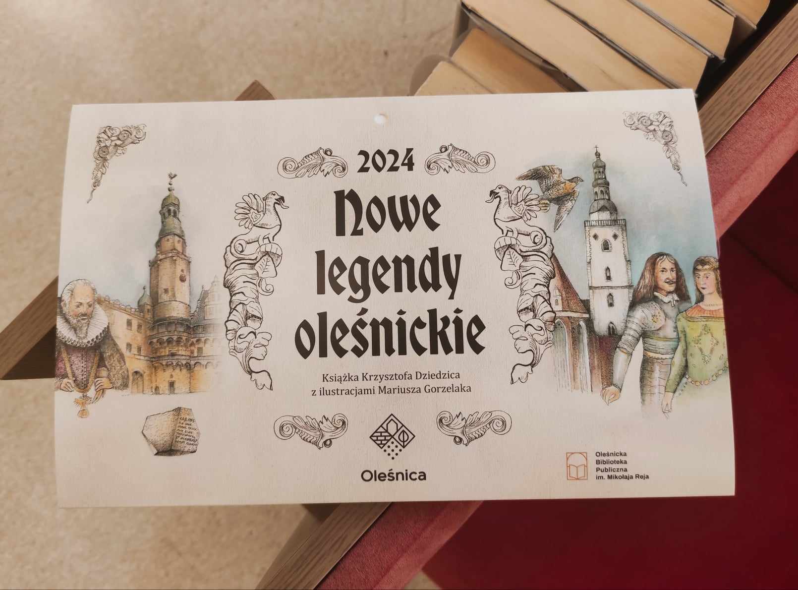 Plansza kalendarza promująca nowe wydawnictwo Biblioteki