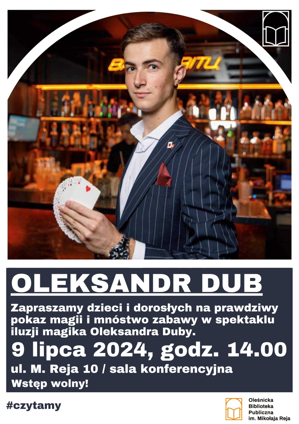 Plakat promujący pokaz magii