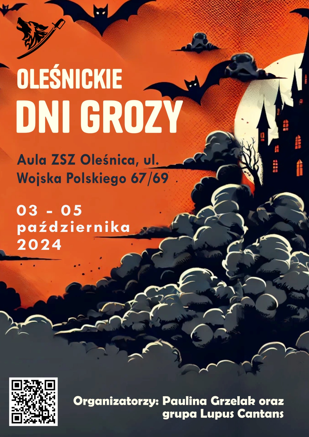 Plakat promujący Oleśnickie Dni Grozy 2024 Plakat promujący Oleśnickie Dni Grozy 2024