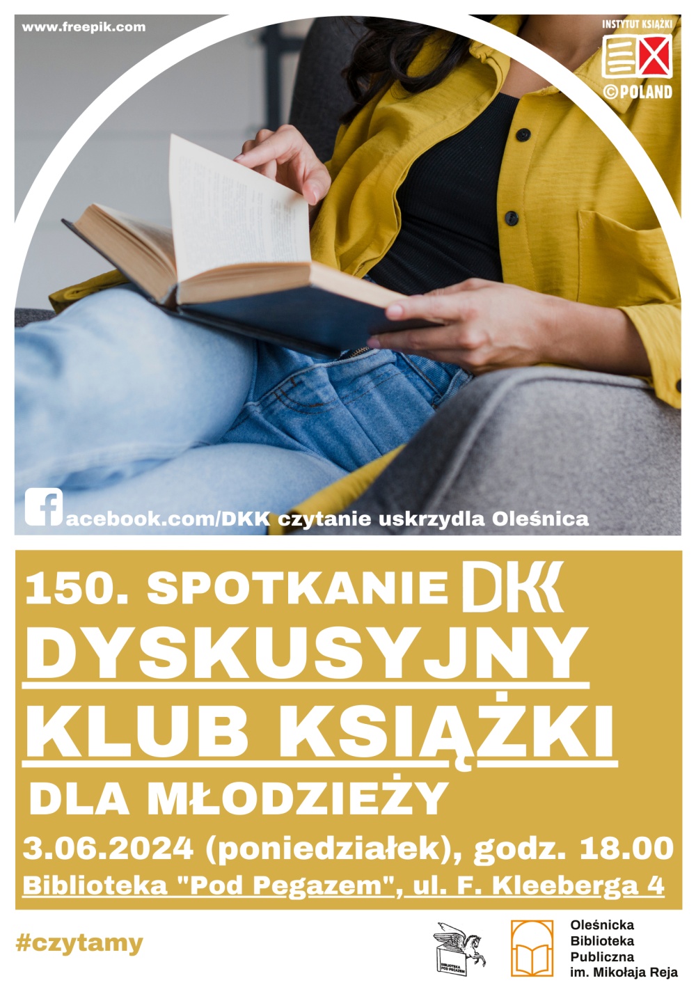 Plakat promujący 150. spotkanie w ramach DKK dla Młodzieży