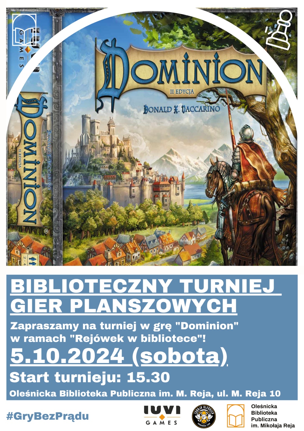 Plakat promujący turniej w grę planszową 