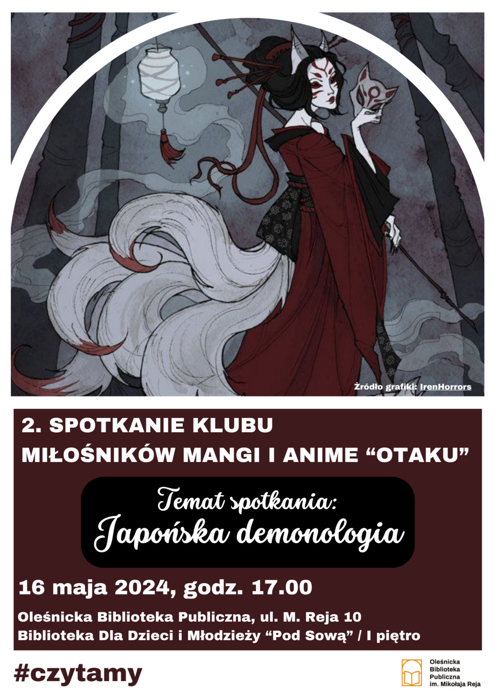 Plakat promujący drugie spotkanie Klubu Miłośników Mangi i Anime OTAKU