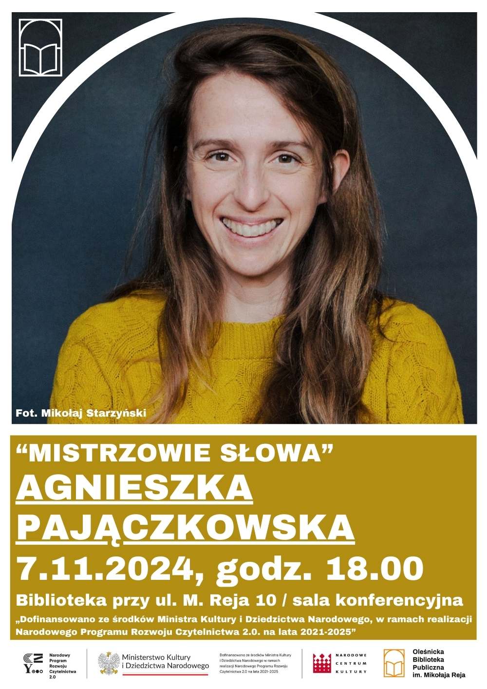 Plakat promujący spotkanie z Agnieszką Pajączkowską Plakat promujący spotkanie z Agnieszką Pajączkowską