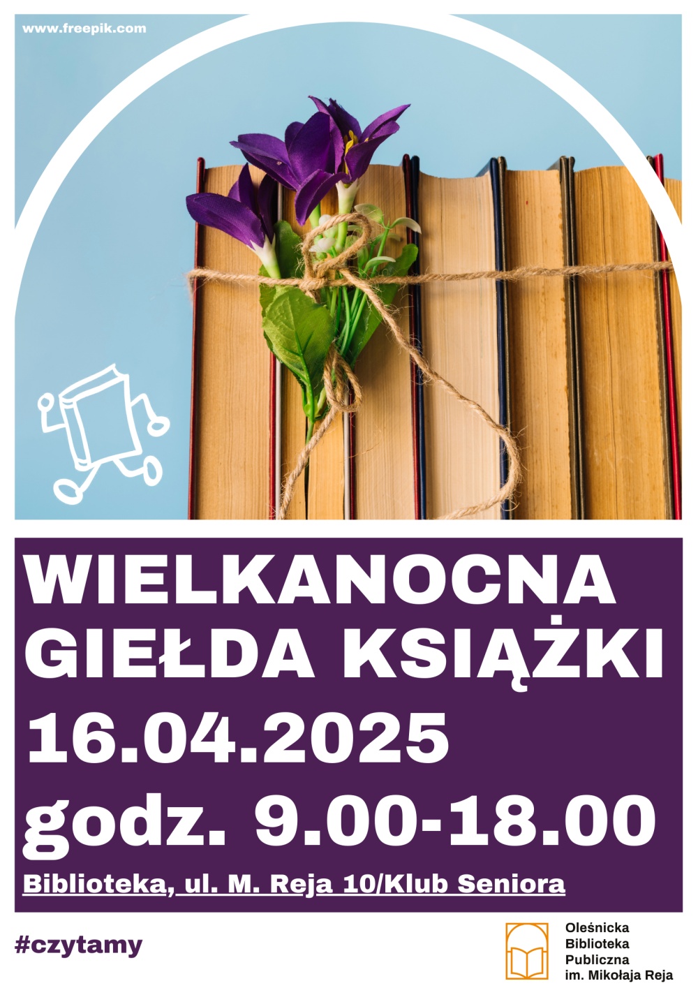 Plakat promujący Wielkanocną Giełdę Książki
