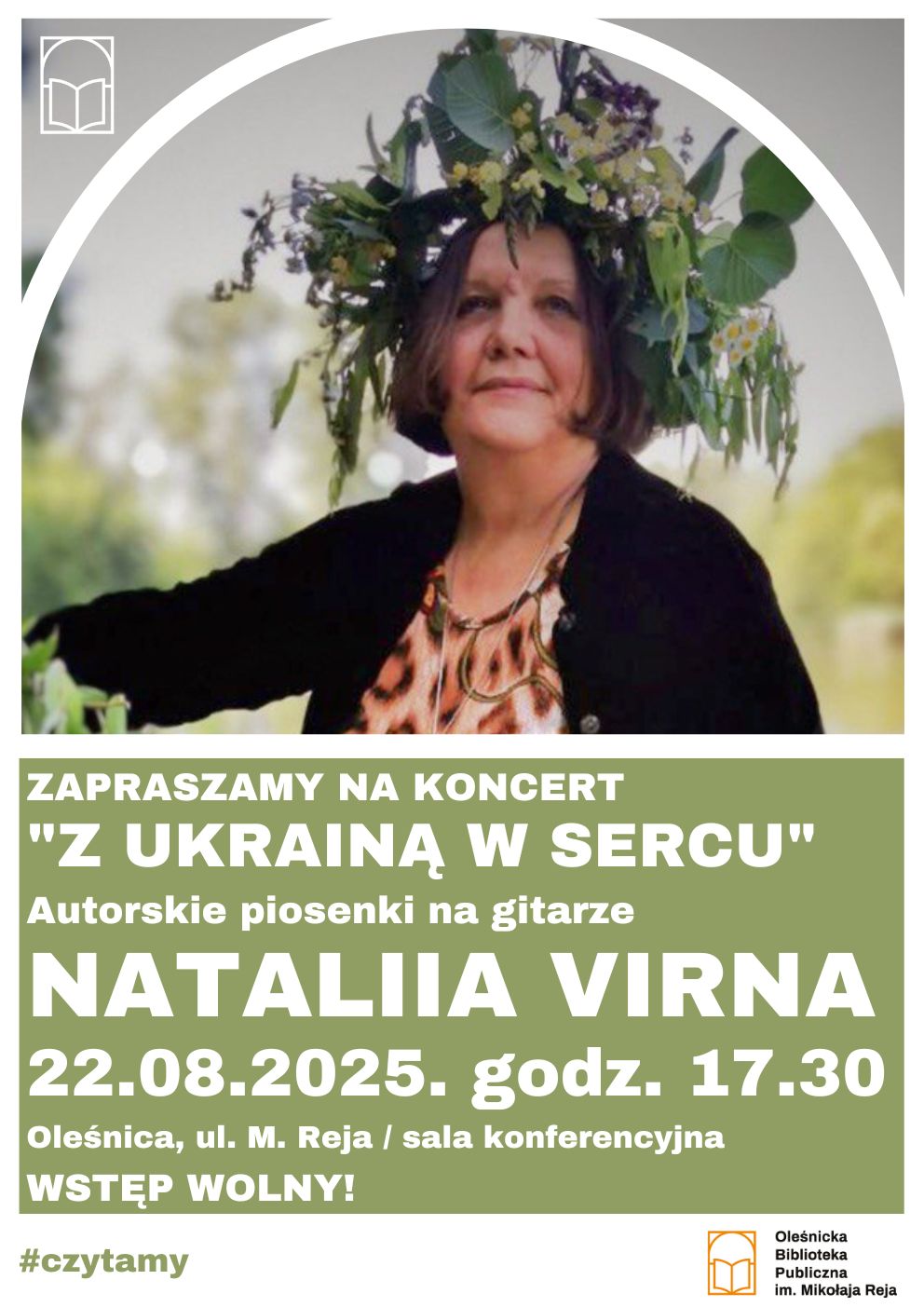 Plakat promujący koncert gitary w wykonaniu Natalii Virny