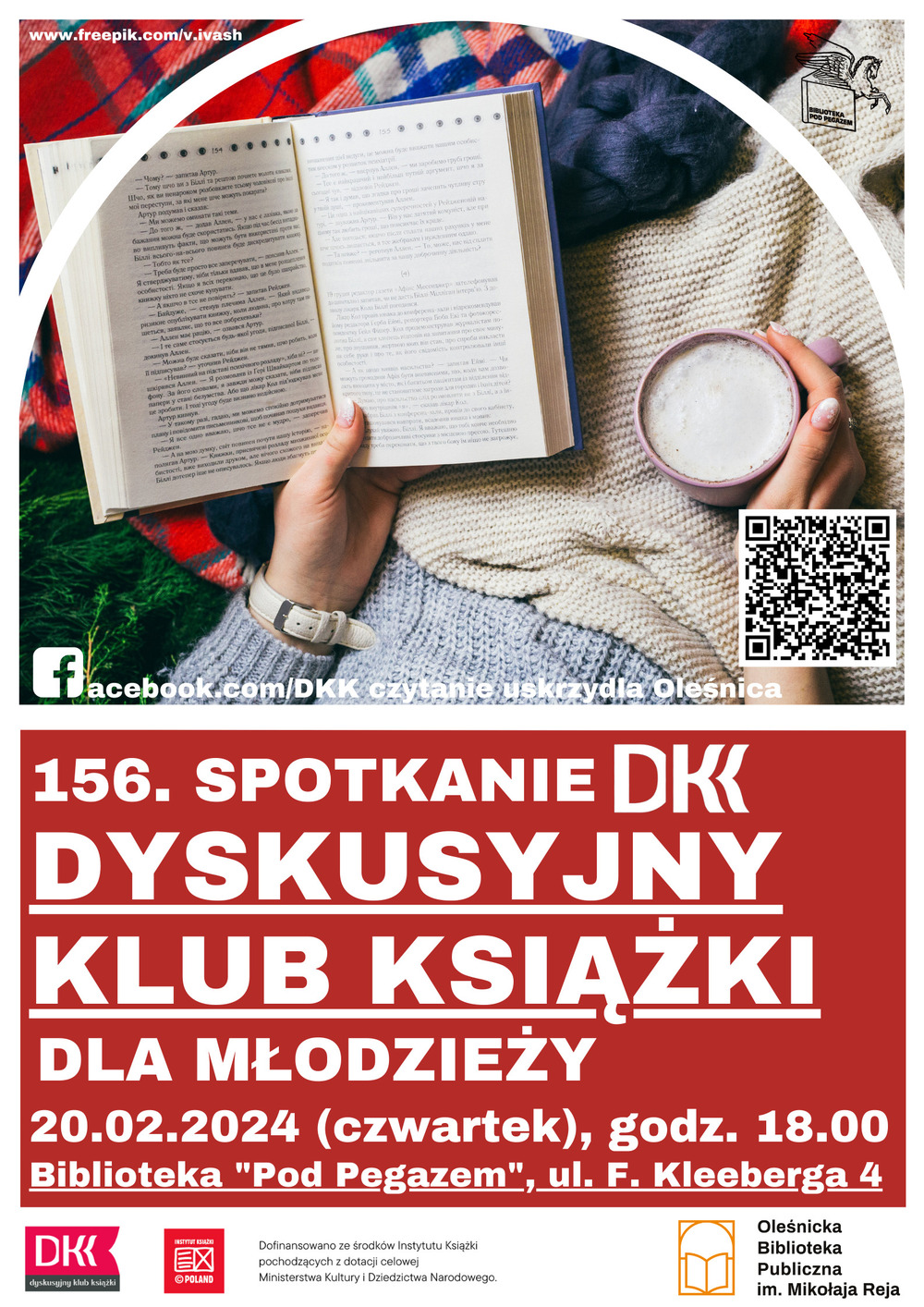 Plakat promujący spotkanie DKK dla Młodzieży w lutym 2025