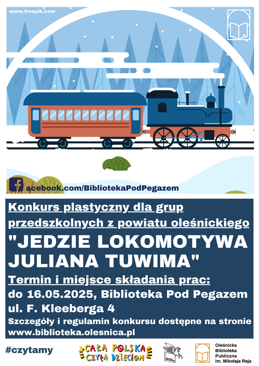 Plakat promujący konkurs "Jedzie lokomotywa Juliana Tuwima" Plakat promujący konkurs "Jedzie lokomotywa Juliana Tuwima"
