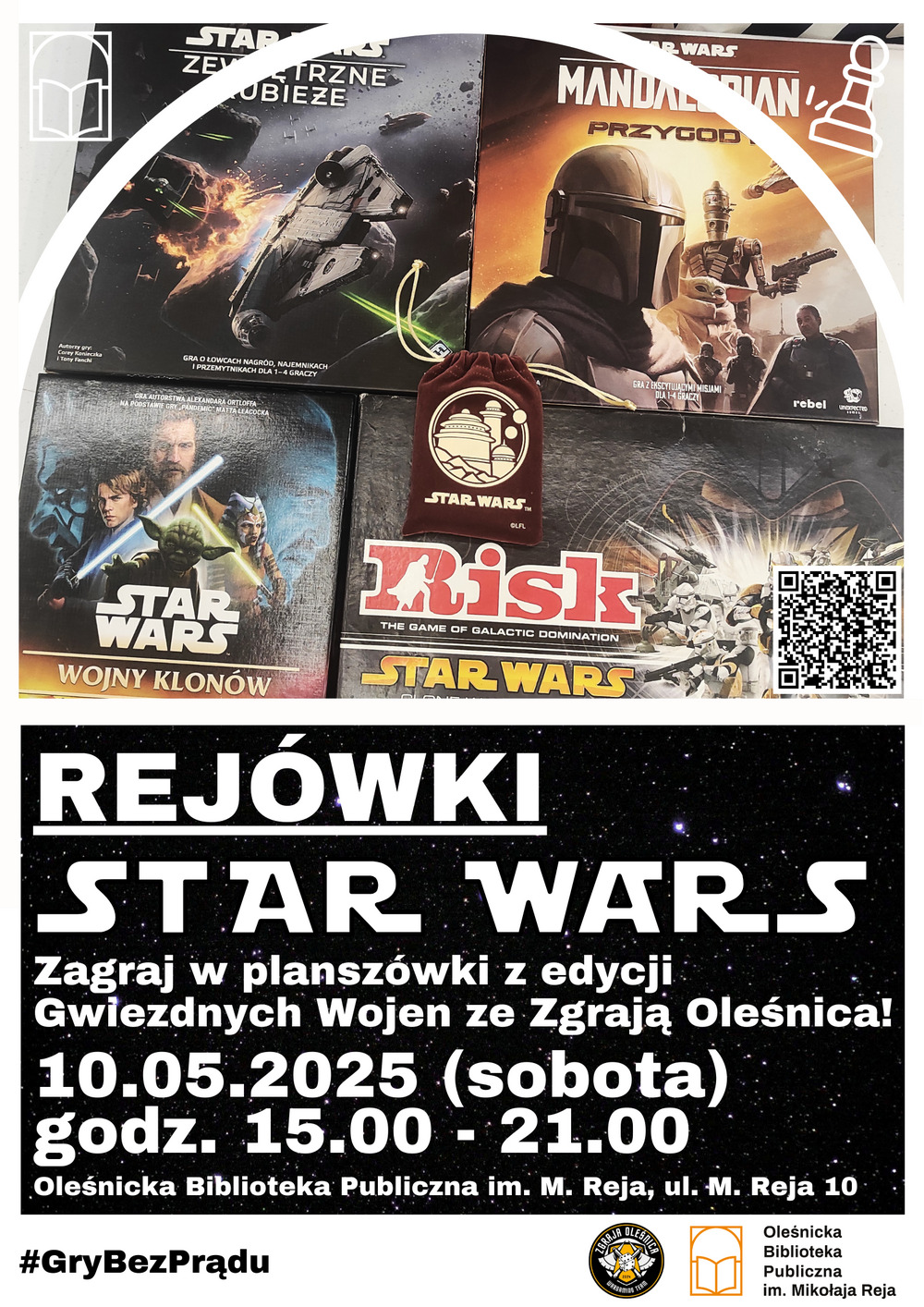 Plakat promujący spotkanie w ramach Rejówek