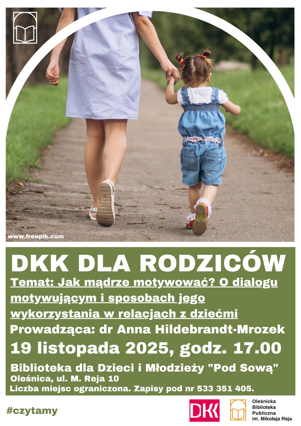 Plakat promujący spotkanie DKK dla Rodziców w listopadzie
