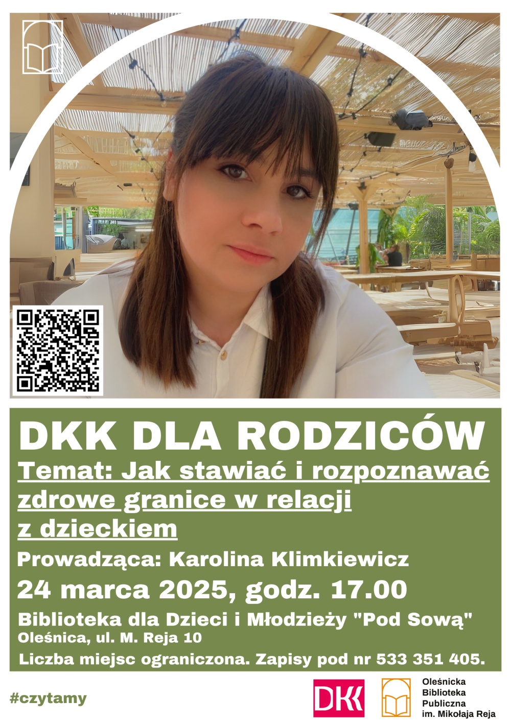 Plakat promujący spotkanie DKK dla Rodziców w marcu