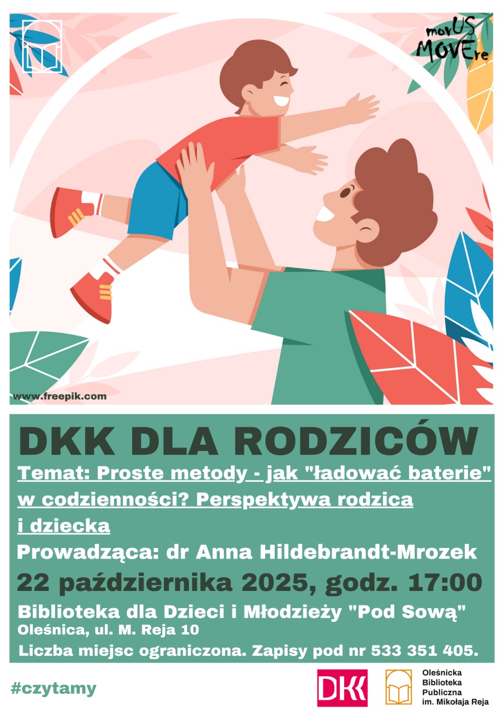 Plakat promujący październikowe spotkanie DKK dla Rodziców