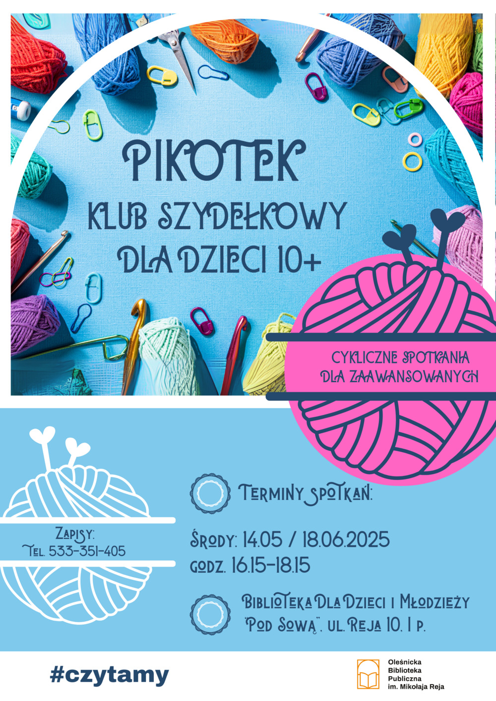 Plakat z harmonogramem Klubu PIKOTEK