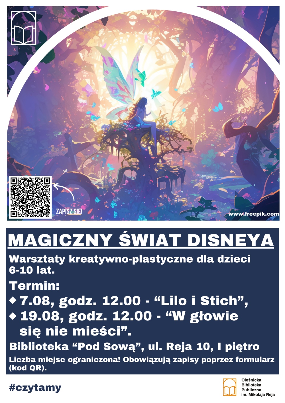 Plakat promujący zajęcia "Magiczny świat Disneya"