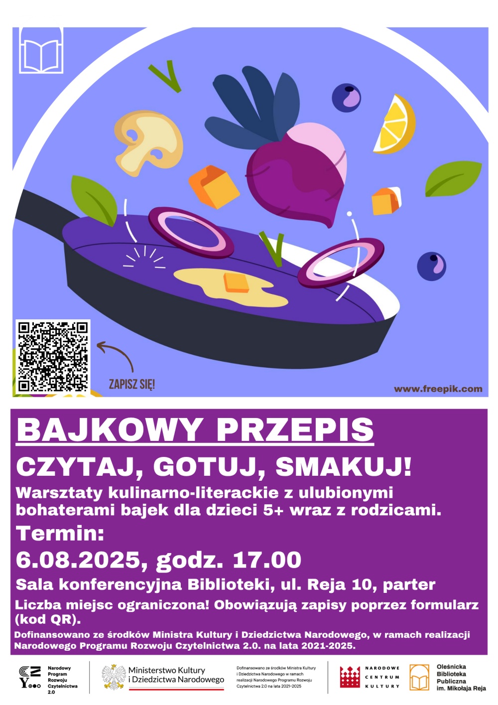 Plakat promujący zajęcia z gotowania