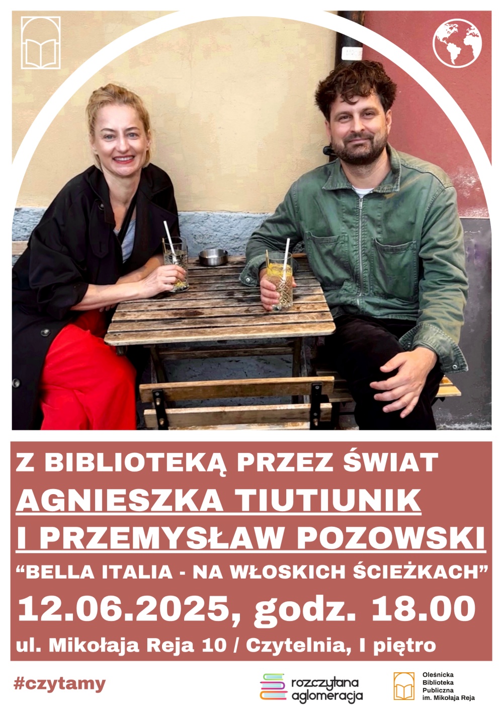 Plakat promujący spotkanie o Włoszech