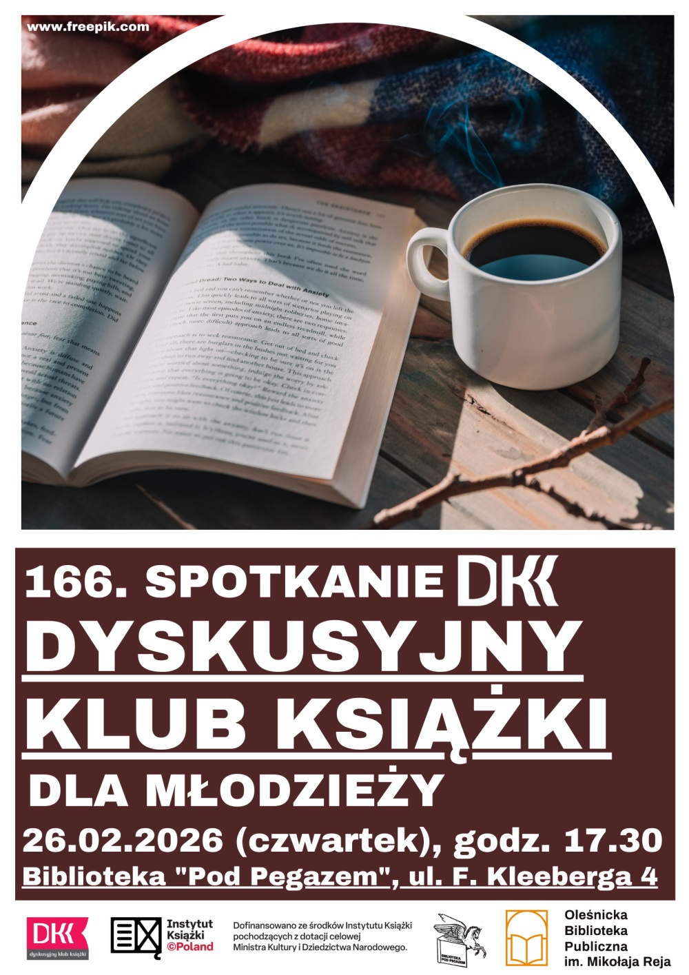 Plakat promujący spotkanie w ramach DKK dla Młodzieży