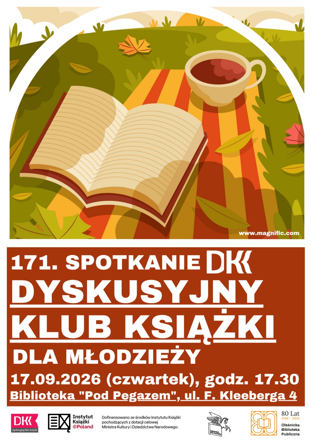 Plakat promujący spotkanie DKK dla Młodzieży. Informacje z plakatu znajdują się w tekście artykułu.