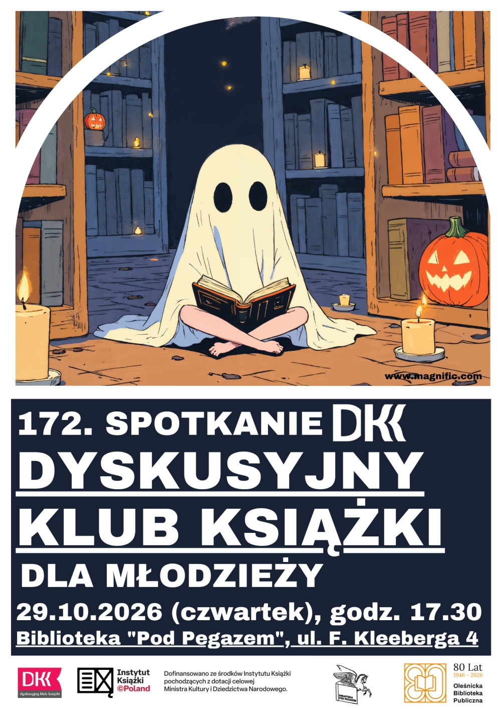 Plakat promujący spotkanie DKK dla Młodzieży. Informacje z plakatu znajdują się w tekście artykułu.