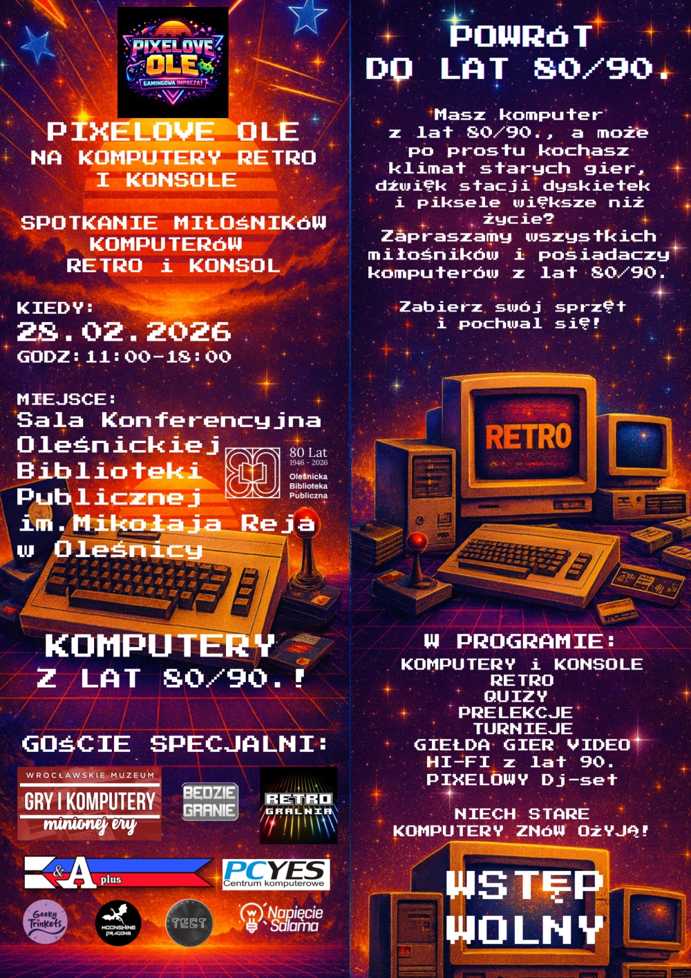 Plakat promujący wydarzenie Pixelove Ole