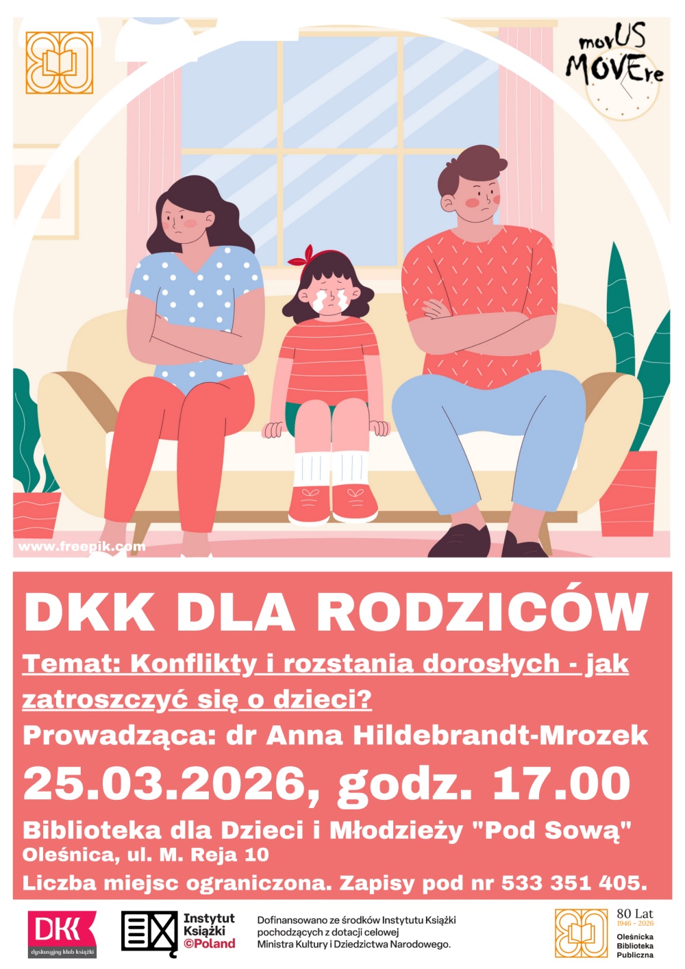 Plakat promujący spotkanie w ramach DKK dla Rodziców. Informacje z plakatu znajdują się w tekście artykułu.