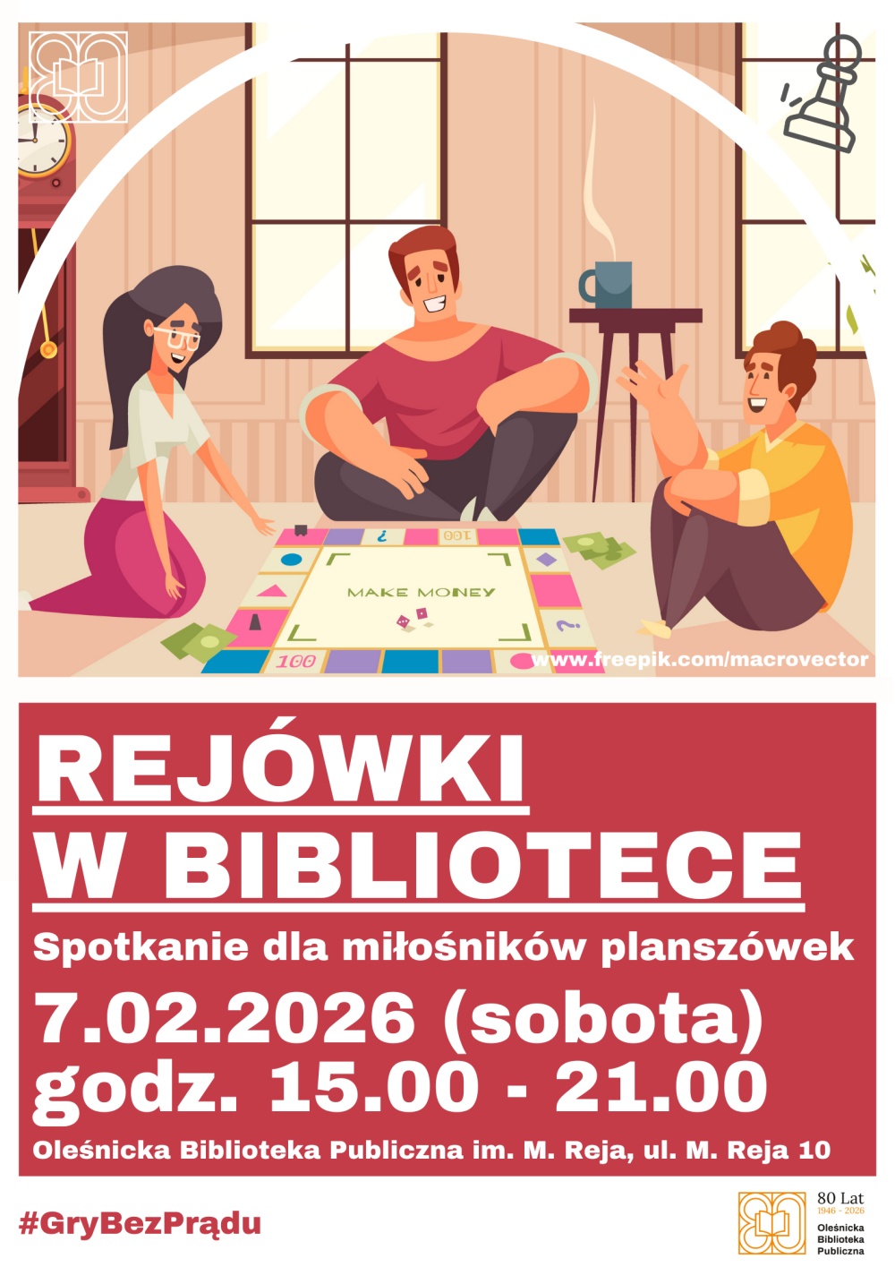 Plakat promujący Rejówki w lutym