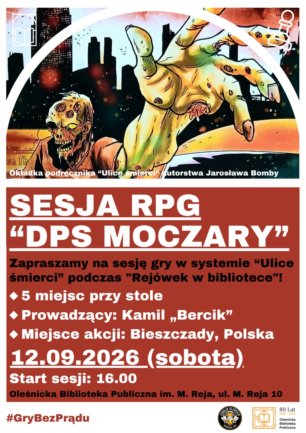 Plakat promujący sesję RPG podczas Rejówek. Informacje z plakatu znajdują się w tekście artykułu. Plakat promujący sesję RPG podczas Rejówek. Informacje z plakatu znajdują się w tekście artykułu.