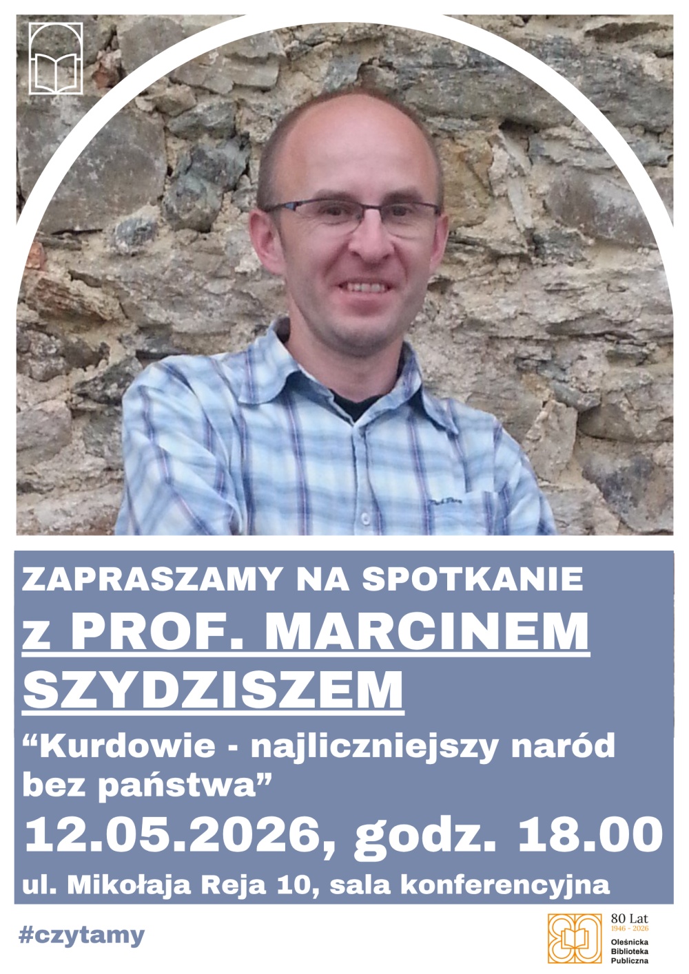 Plakat promujący wykład o sytuacji Kurdów na Bliskim Wschodzie