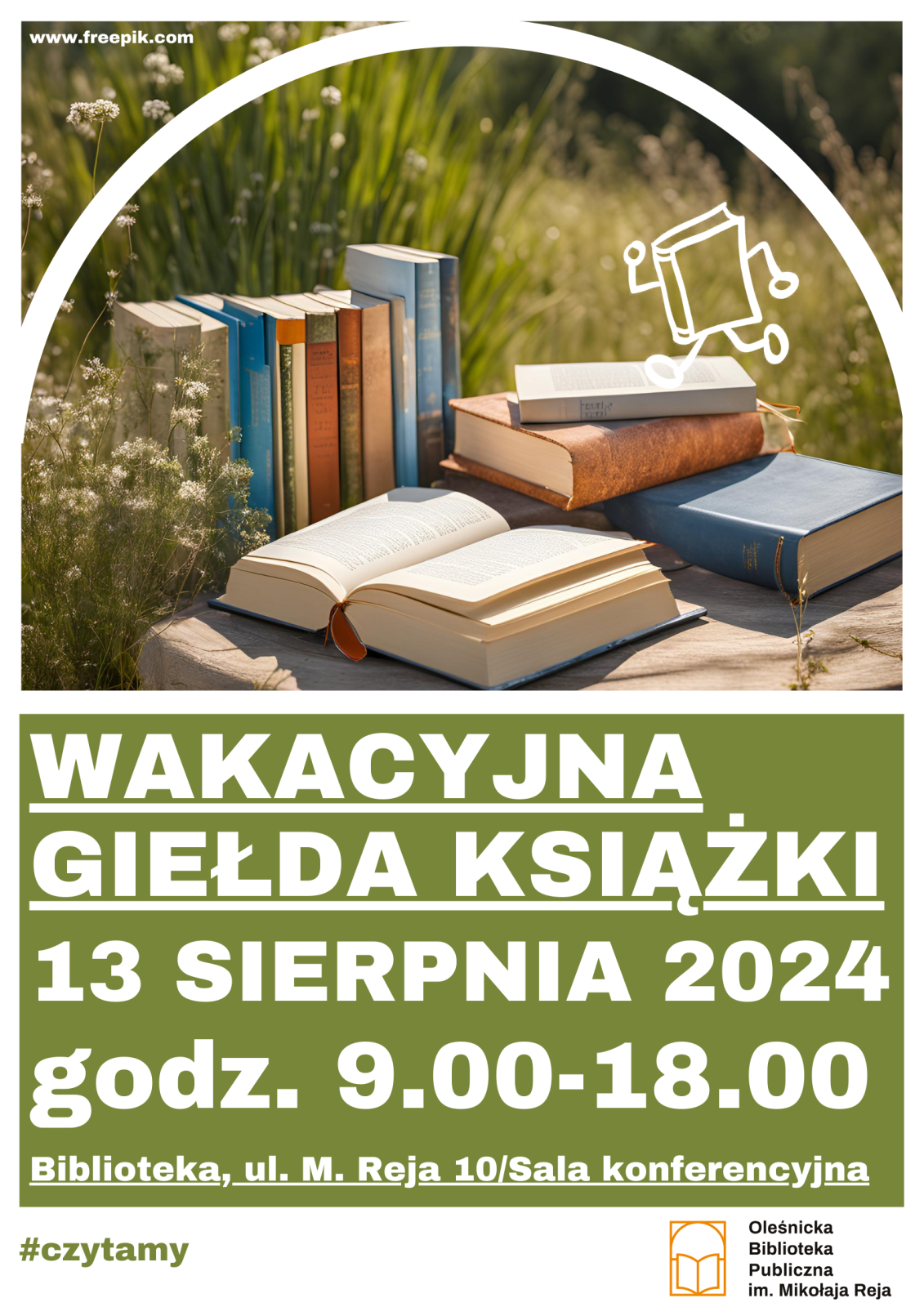 Plakat promujący giełdę książki