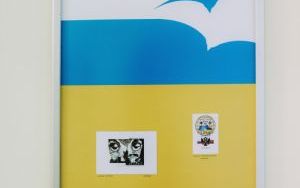 Plansza z XI międzynarodowej wystawy ekslibrisów i małych form graficznych "Ptaki świata. Podniebni wędrowcy"
