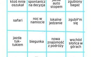 Bingo wypełniane przez uczestników spotkania z Jolą Efinowicz o Kanadzie i Alasce
