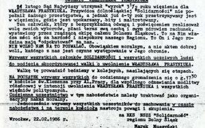 Druk okolicznościowy, 1986 r.