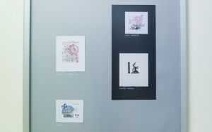 Plansza z X międzynarodowej wystawy ekslibrisów i małych form graficznych "Rowerem bliżej natury"