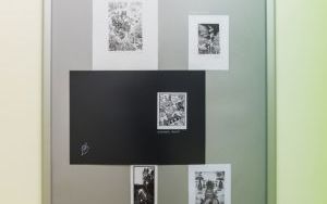 Plansza z X międzynarodowej wystawy ekslibrisów i małych form graficznych "Rowerem bliżej natury"