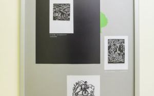 Plansza z X międzynarodowej wystawy ekslibrisów i małych form graficznych "Rowerem bliżej natury"