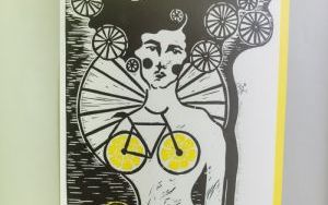 Plansza z X międzynarodowej wystawy ekslibrisów i małych form graficznych "Rowerem bliżej natury"