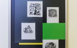 Plansza z X międzynarodowej wystawy ekslibrisów i małych form graficznych "Rowerem bliżej natury"