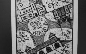 Plansza z X międzynarodowej wystawy ekslibrisów i małych form graficznych "Rowerem bliżej natury"