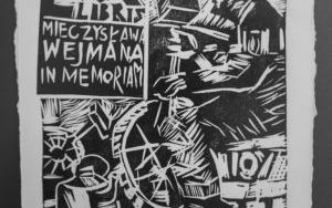 Plansza z X międzynarodowej wystawy ekslibrisów i małych form graficznych "Rowerem bliżej natury"